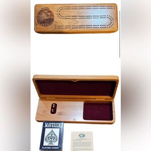 Vintage Laser Engraved Wilderness Woods Cribbage Board